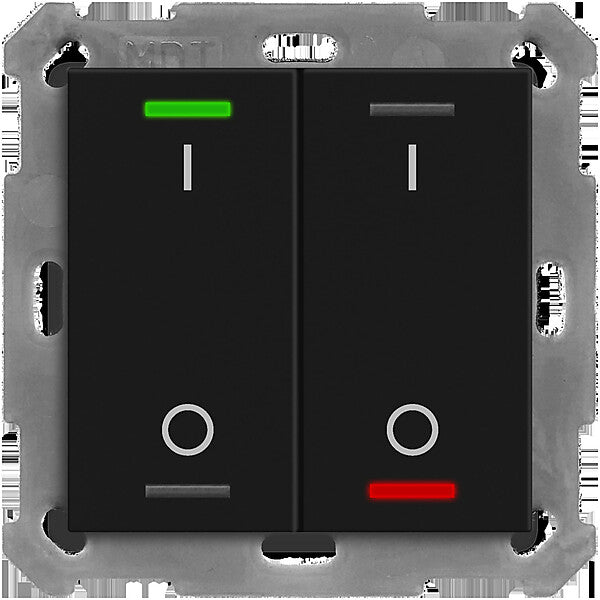 MDT technologies KNX Taster Light 55 2-fach RGBW,swmatt,Schalten BE-TAL550206.B1